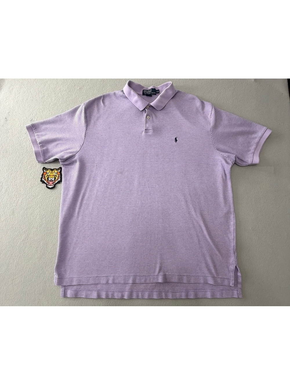 294/00 Polo Ralph Lauren Men's XXL Purple Micro Stripe Polo Shirt